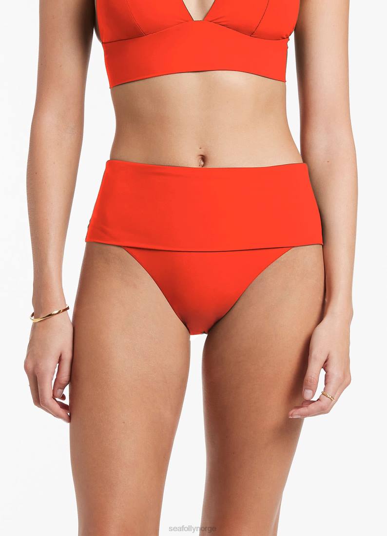 badetøy Seafolly jetset nedfellbar bikiniunderdel med høy midje fiamma kvinner D86N513