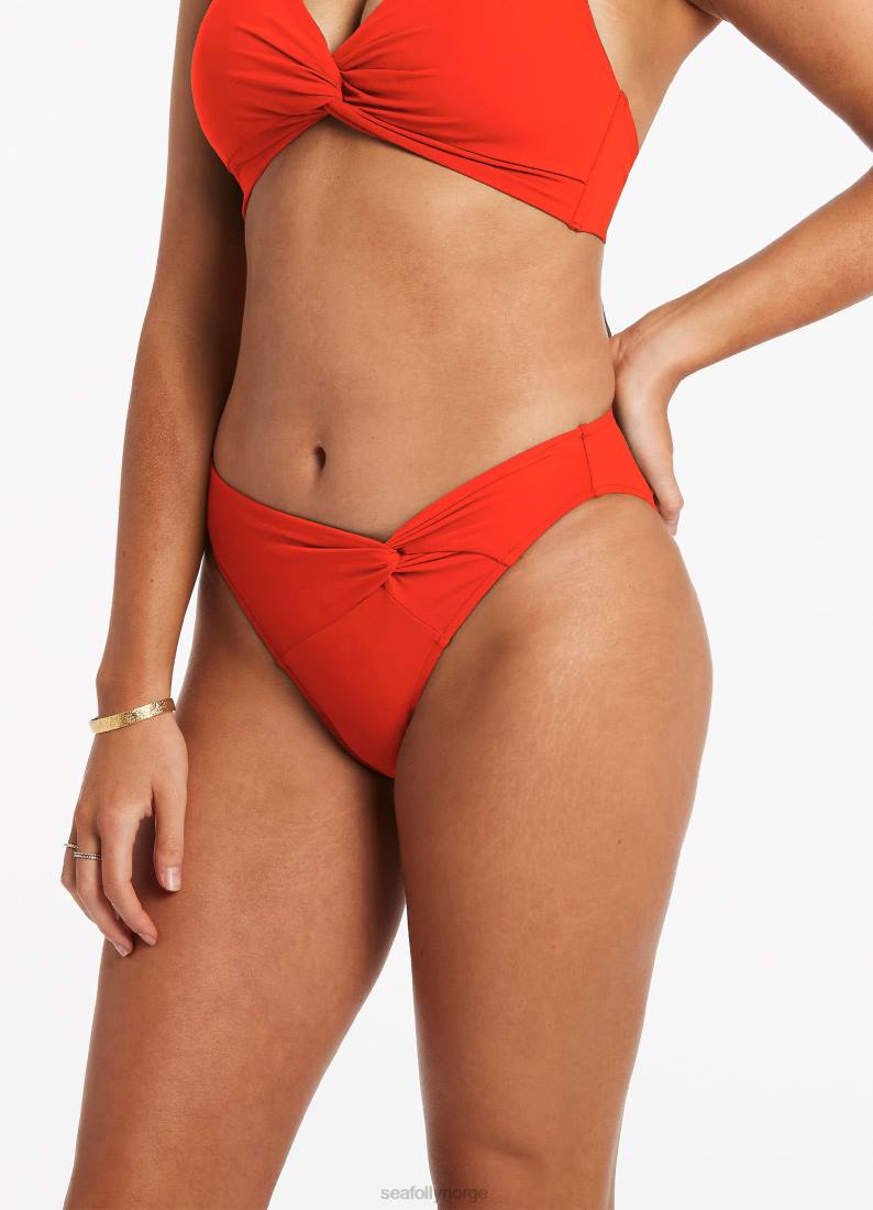 badetøy Seafolly jetset twist bikiniunderdel foran fiamma kvinner D86N577
