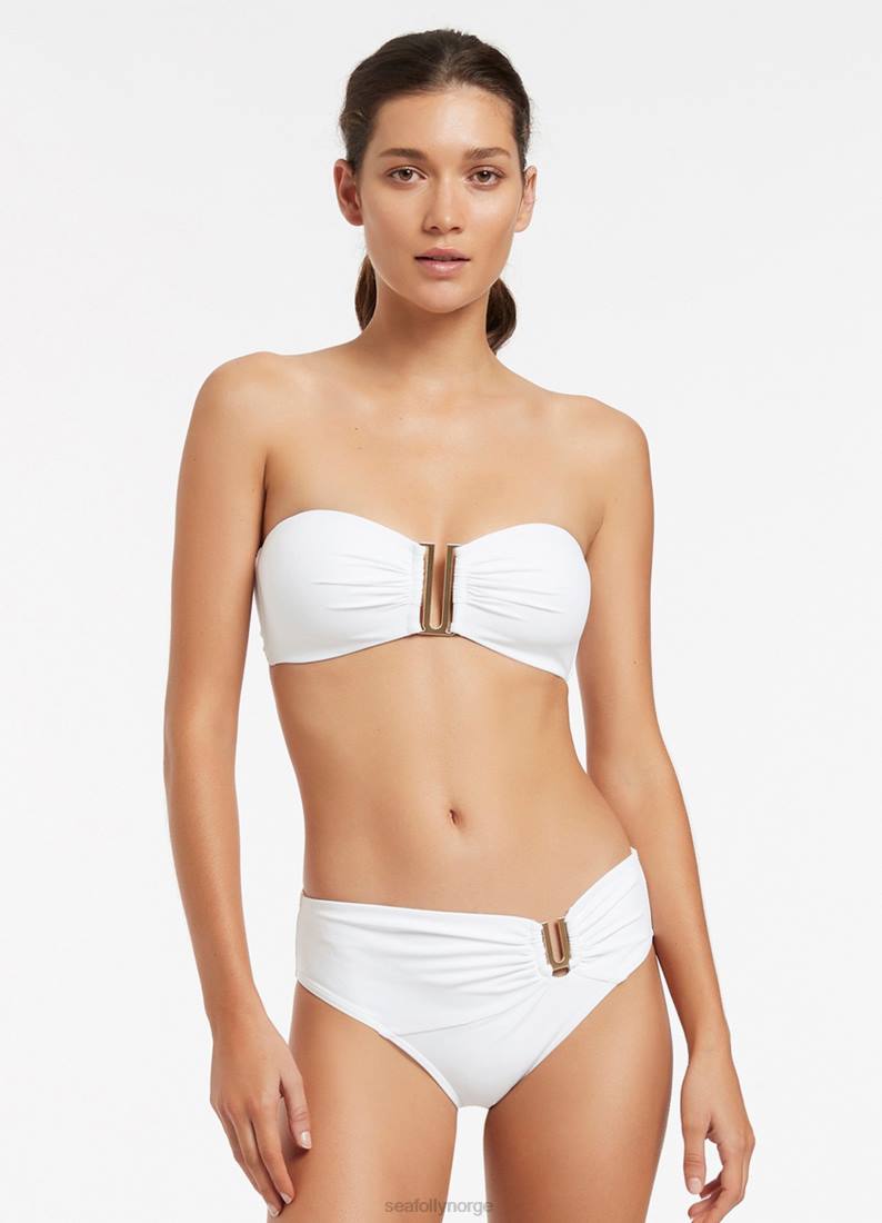 badetøy Seafolly jetset u trim mid pant hvit kvinner D86N257