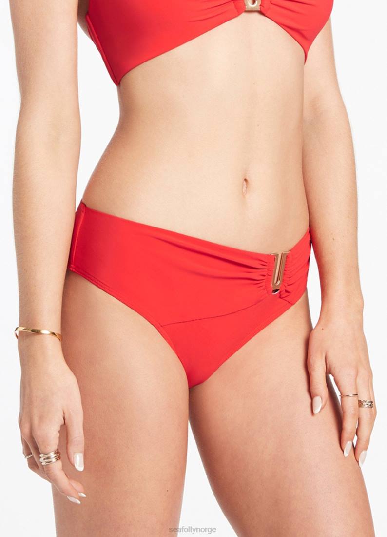 badetøy Seafolly jetset u trim mid pant kirsebær kvinner D86N329