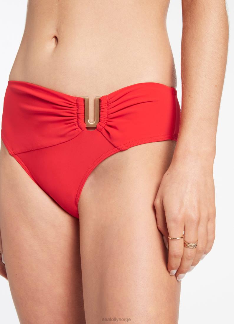 badetøy Seafolly jetset u trim mid pant kirsebær kvinner D86N329