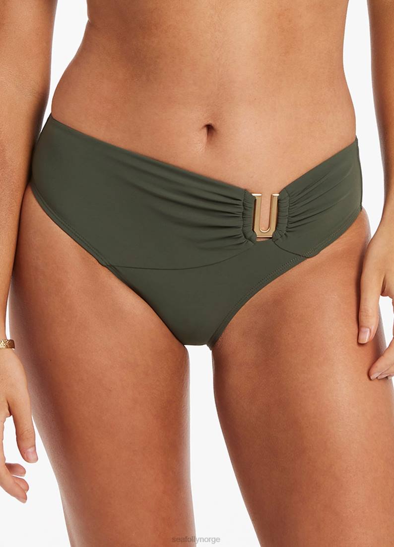 badetøy Seafolly jetset u trim mid pant oliven kvinner D86N458