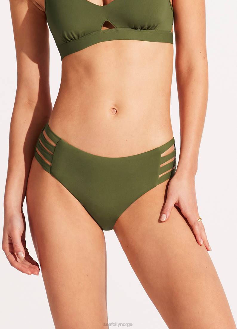 badetøy Seafolly kollektiv hipsterbukse med flere stropper oliven kvinner D86N235