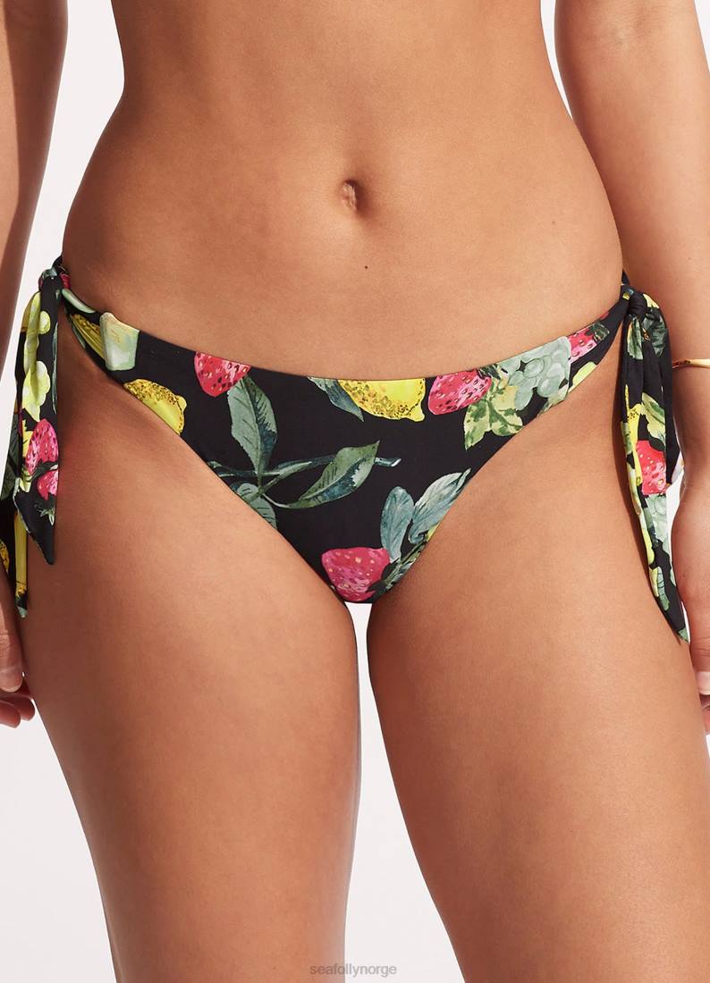 badetøy Seafolly lemoncello bukse med slips på siden svart kvinner D86N582