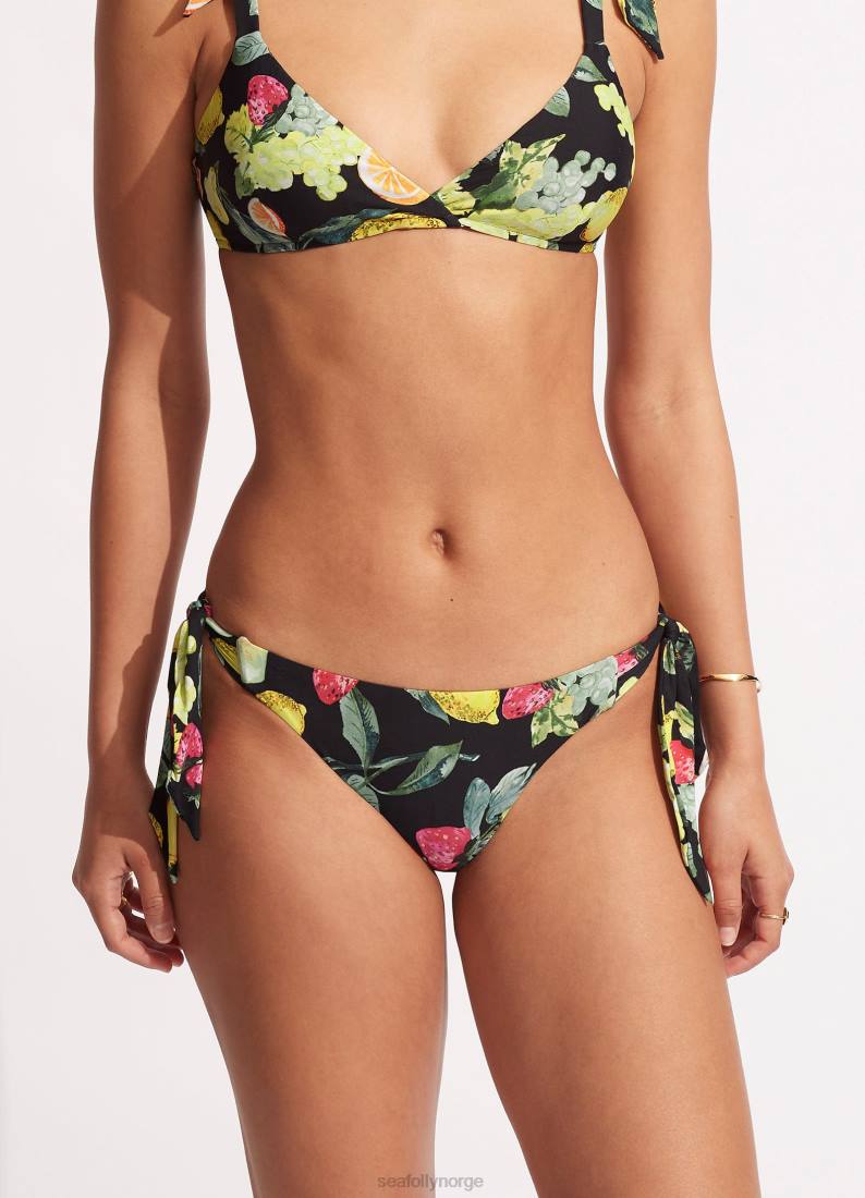 badetøy Seafolly lemoncello bukse med slips på siden svart kvinner D86N582