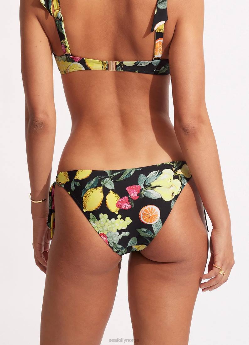 badetøy Seafolly lemoncello bukse med slips på siden svart kvinner D86N582