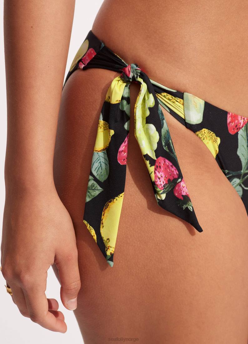badetøy Seafolly lemoncello bukse med slips på siden svart kvinner D86N582