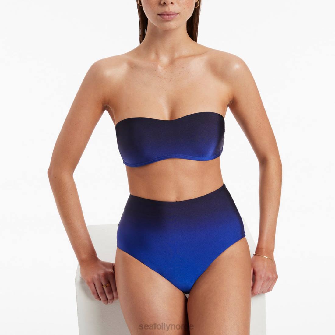 badetøy Seafolly oia sunset bikinitruse med høy midje hav kvinner D86N279
