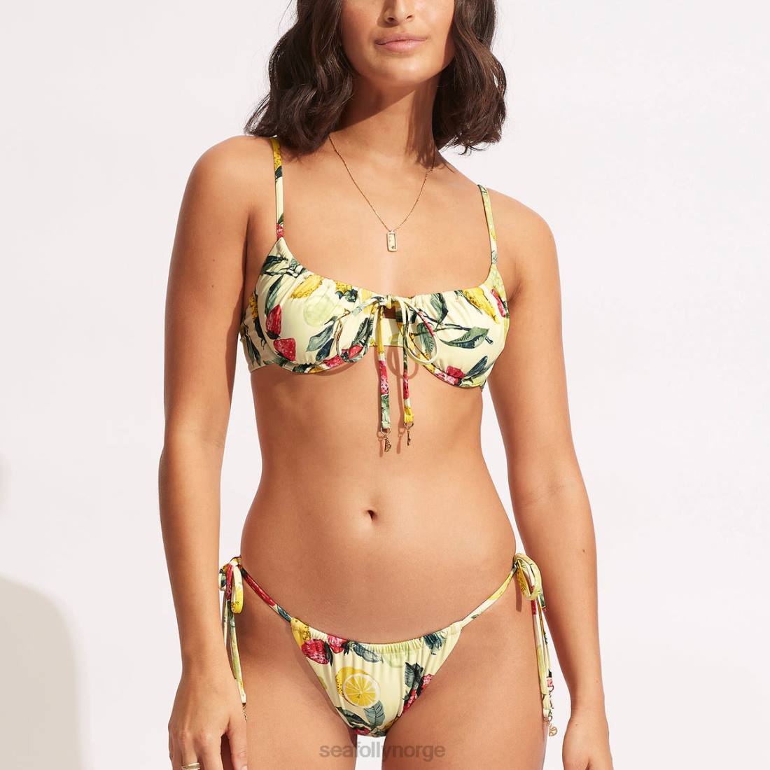 badetøy Seafolly rio-bukse med snøring i siden sitroncello kvinner D86N585