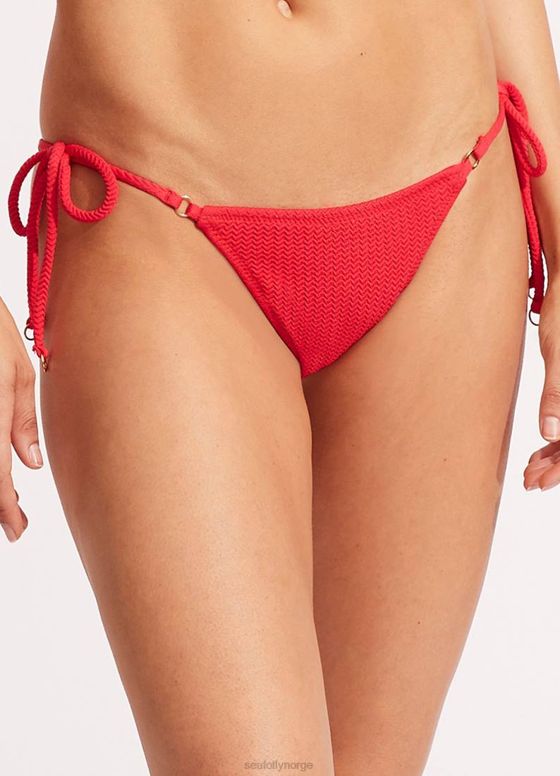 badetøy Seafolly sea ​​dykke slips side rio pant chili rød kvinner D86N362