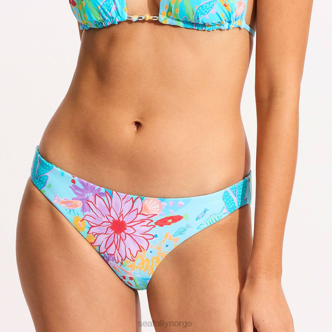 badetøy Seafolly under havet vendbar hipster bikiniunderdel blå tåke kvinner D86N521