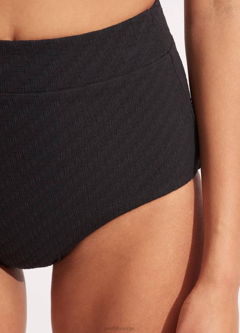 badetøy Seafolly willow bukse med høy midje svart kvinner D86N343