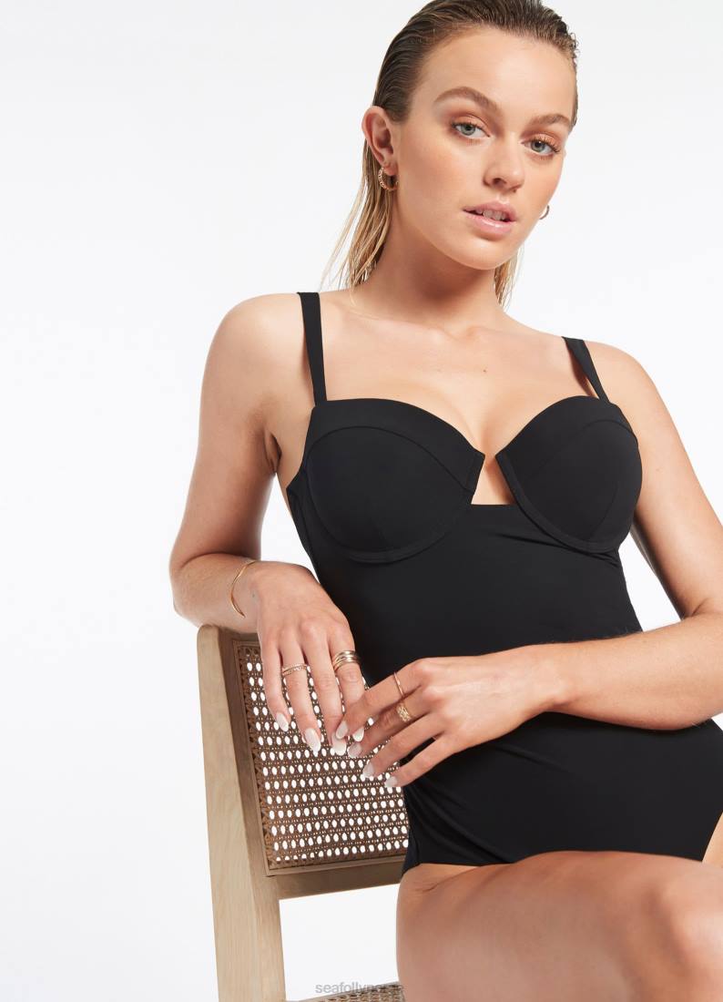 badetøy Seafolly jetset c-d bøyle ett stykke svart kvinner D86N87