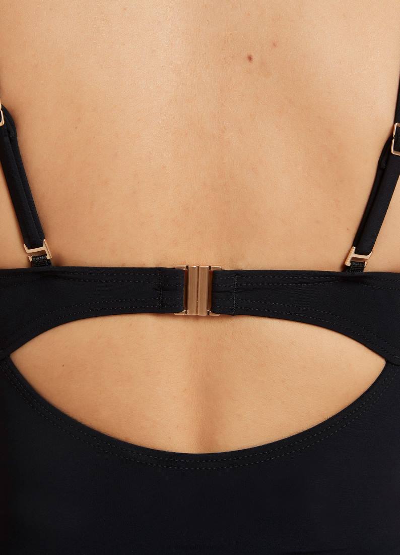 badetøy Seafolly jetset cross over støpt i ett stykke svart kvinner D86N137