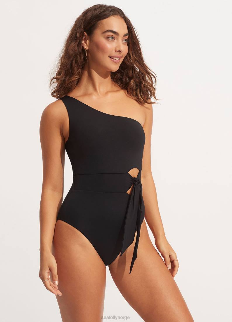 badetøy Seafolly kollektiv knyte midje ett stykke svart kvinner D86N94