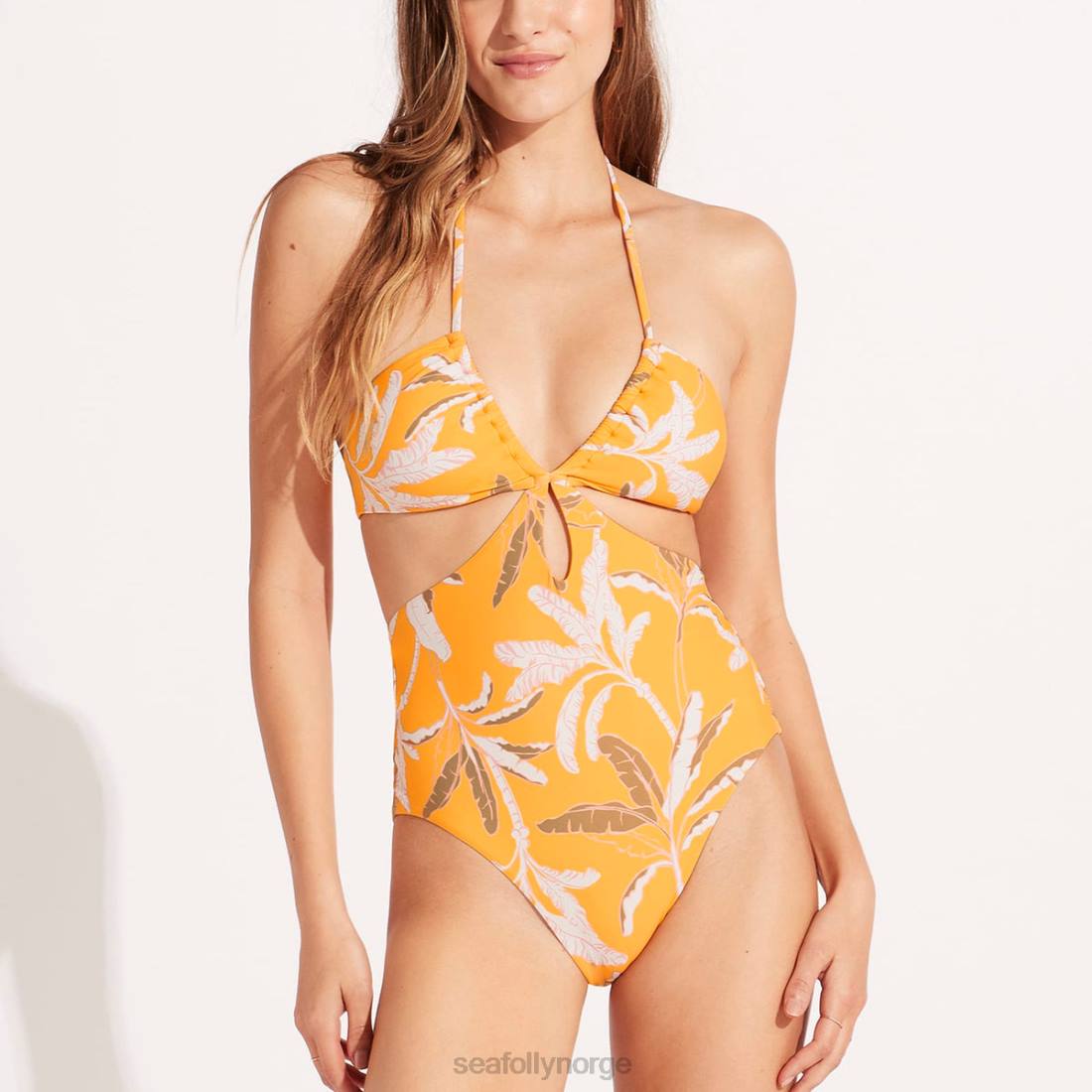 badetøy Seafolly palm paradise snor i ett stykke stein melon kvinner D86N139