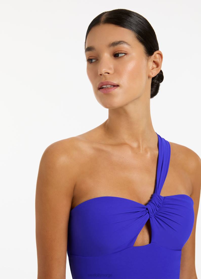 badetøy Seafolly jetset samle en skulder i ett stykke safir kvinner D86N148