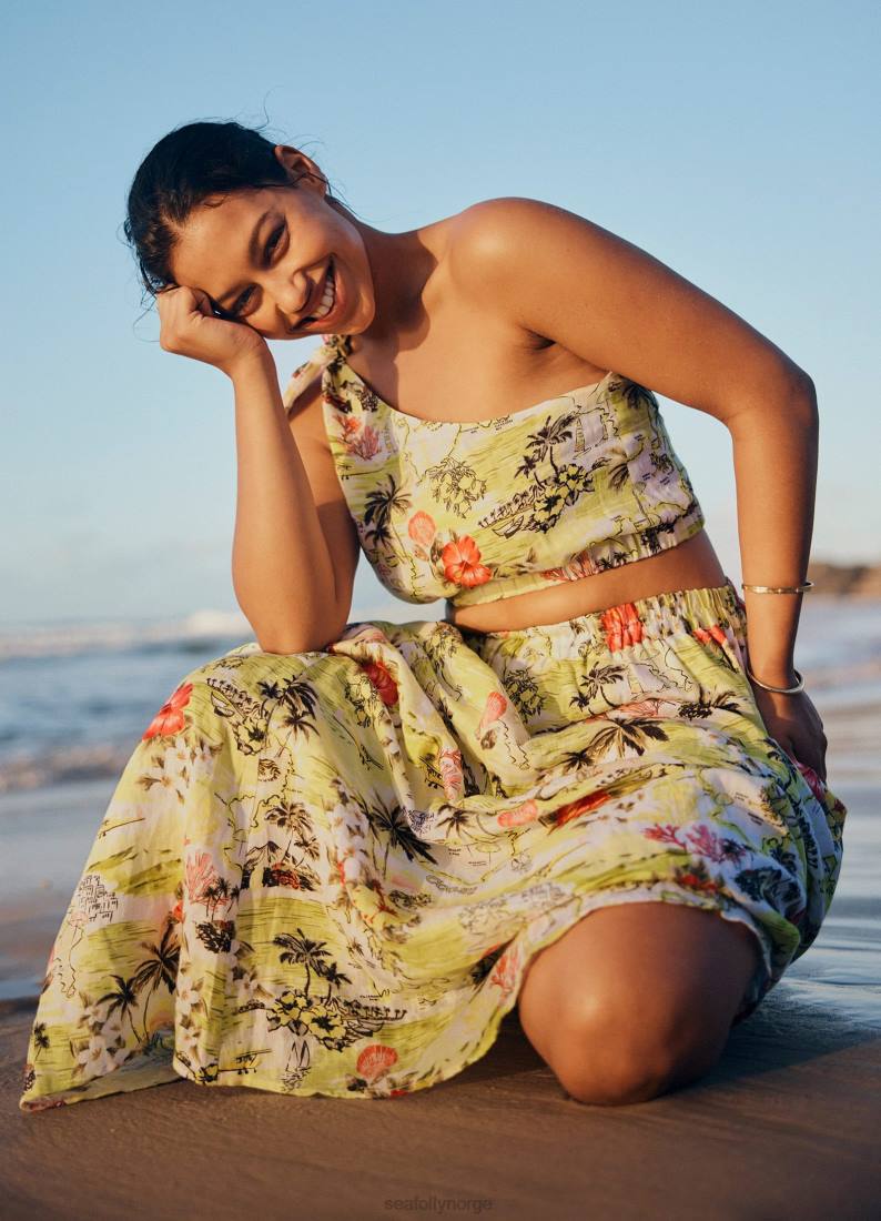 badetøy Seafolly kyst til kyst en skuldertopp vill lime kvinner D86N741