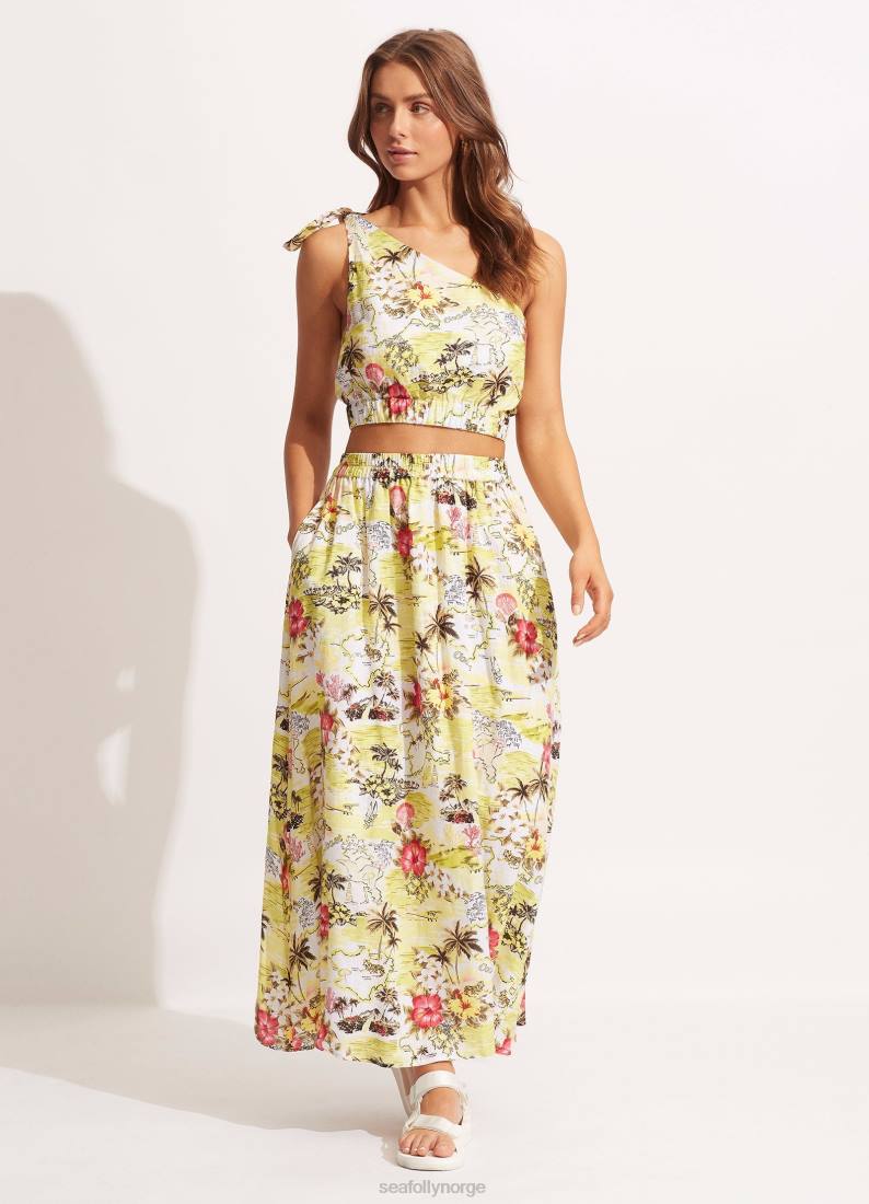 badetøy Seafolly kyst til kyst en skuldertopp vill lime kvinner D86N741