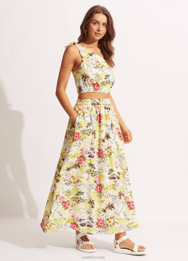 badetøy Seafolly kyst til kyst en skuldertopp vill lime kvinner D86N741