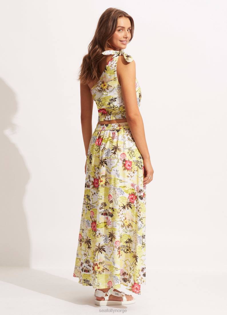 badetøy Seafolly kyst til kyst en skuldertopp vill lime kvinner D86N741