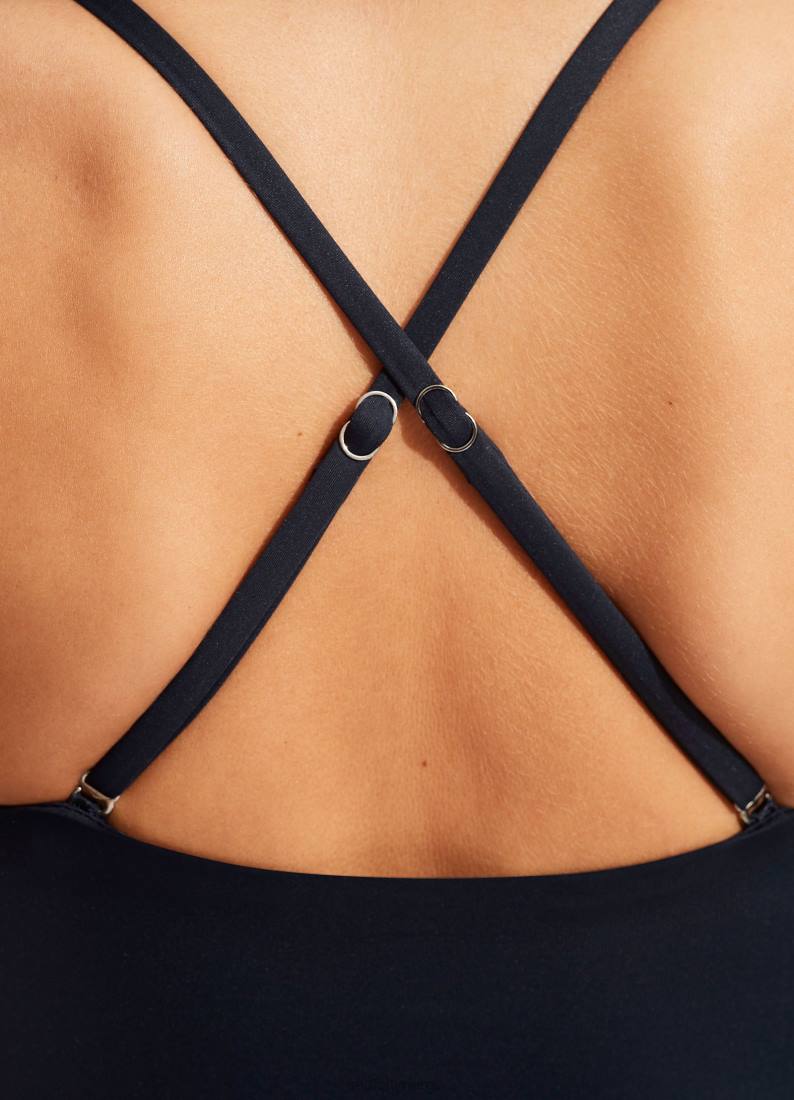 badetøy Seafolly Tankini-topp med kollektiv omslag foran ekte marine kvinner D86N218