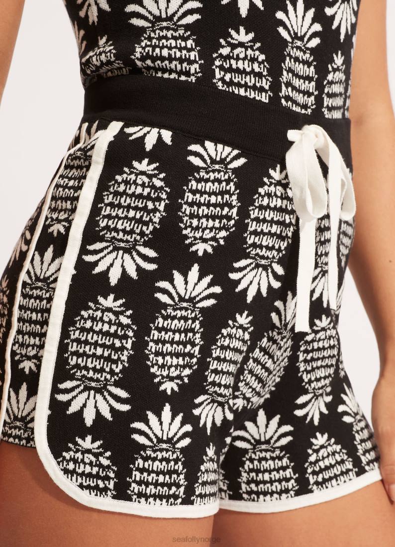 badetøy Seafolly corsica jacquard strikket lekedress svart kvinner D86N652