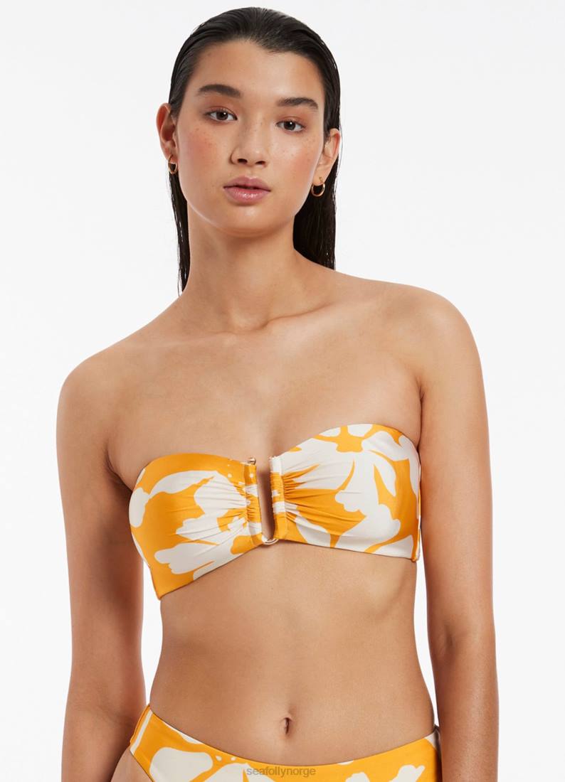 badetøy Seafolly emporio bandeau topp fløyelsblomst kvinner D86N333