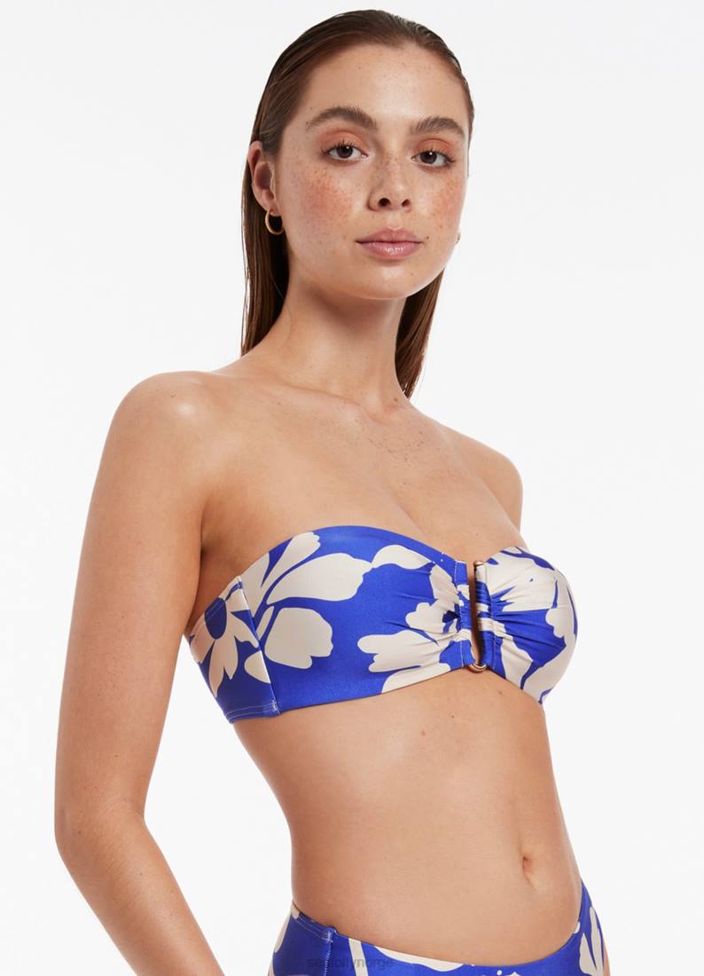 badetøy Seafolly emporio bandeau topp safir kvinner D86N380