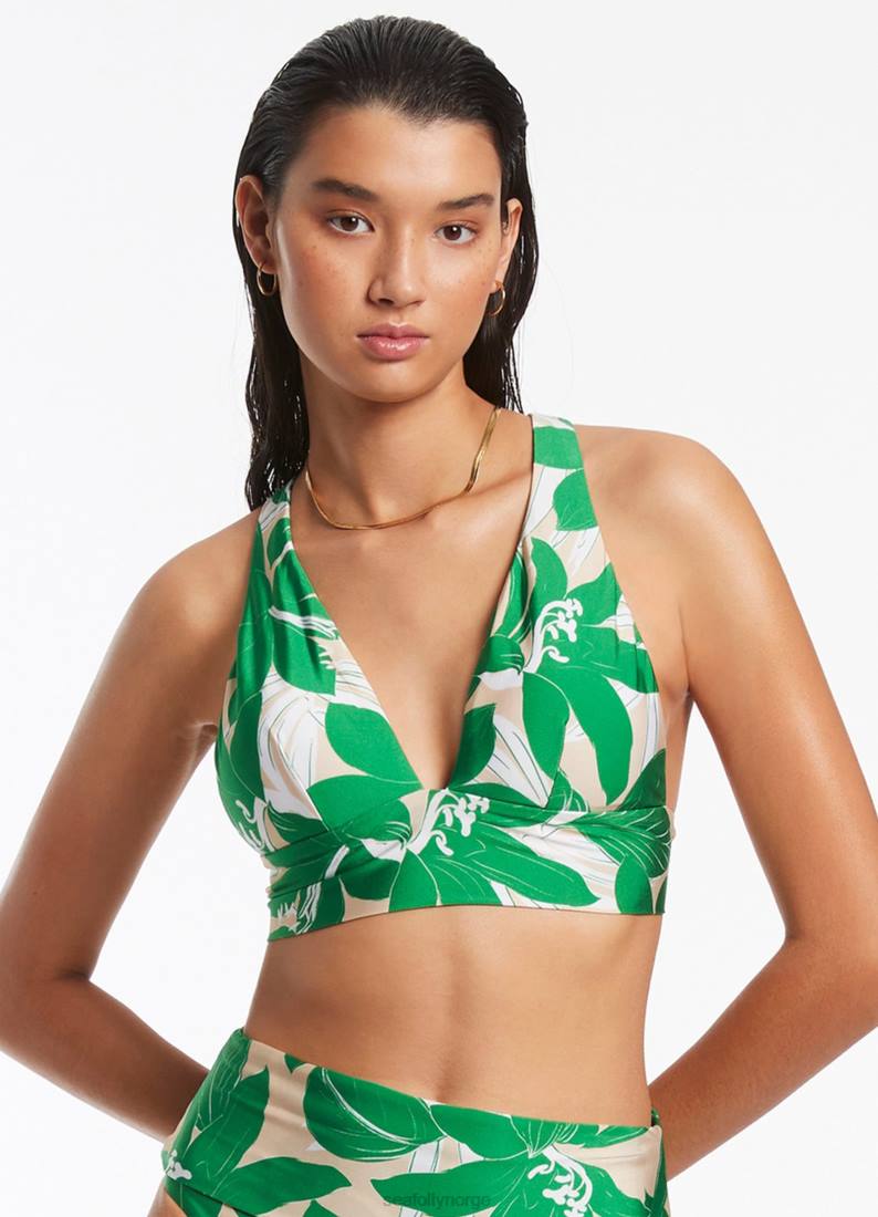 badetøy Seafolly floreale myk tri topp grønn kvinner D86N563