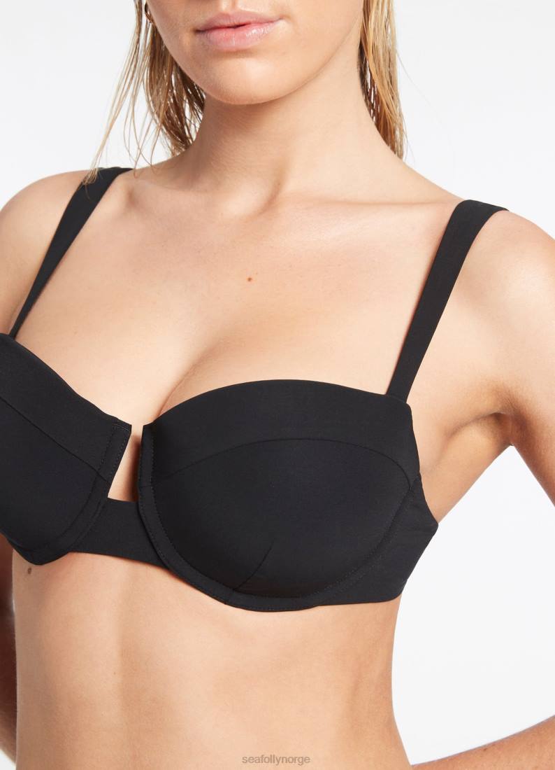 badetøy Seafolly jetset c-d bøyletopp svart kvinner D86N406