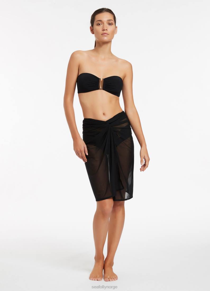 badetøy Seafolly jetset mesh sarong svart kvinner D86N731
