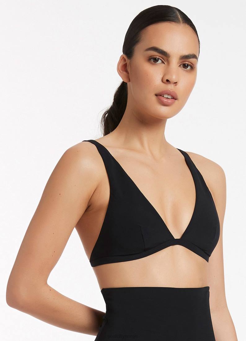 badetøy Seafolly jetset tri topp svart kvinner D86N293