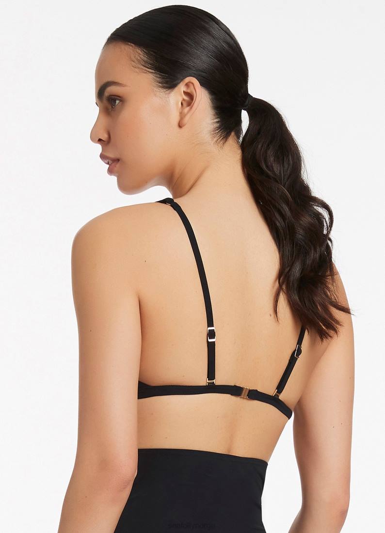 badetøy Seafolly jetset tri topp svart kvinner D86N293