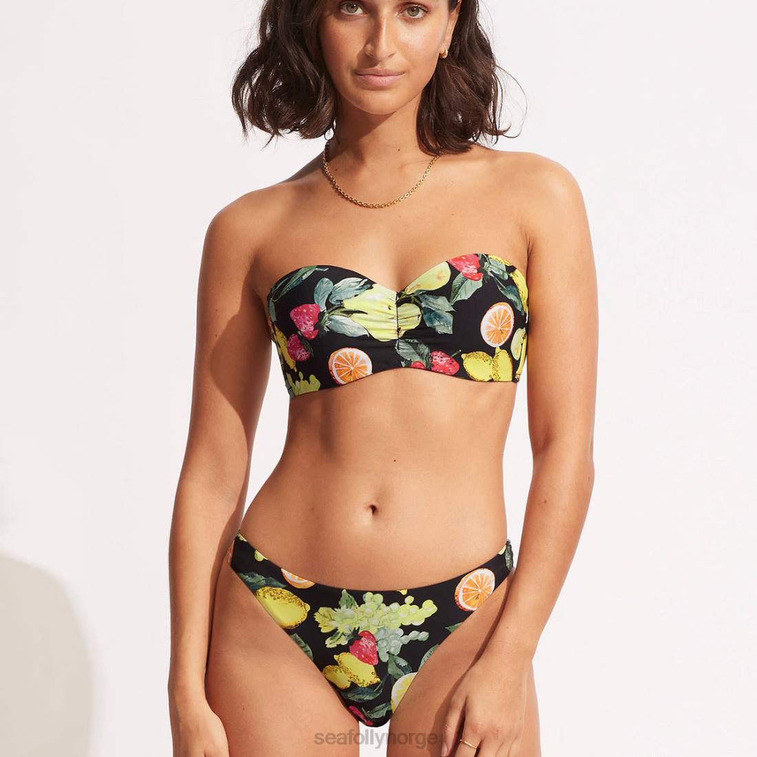 badetøy Seafolly lemoncello high cut rio svart kvinner D86N584