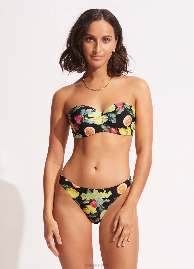 badetøy Seafolly lemoncello high cut rio svart kvinner D86N584