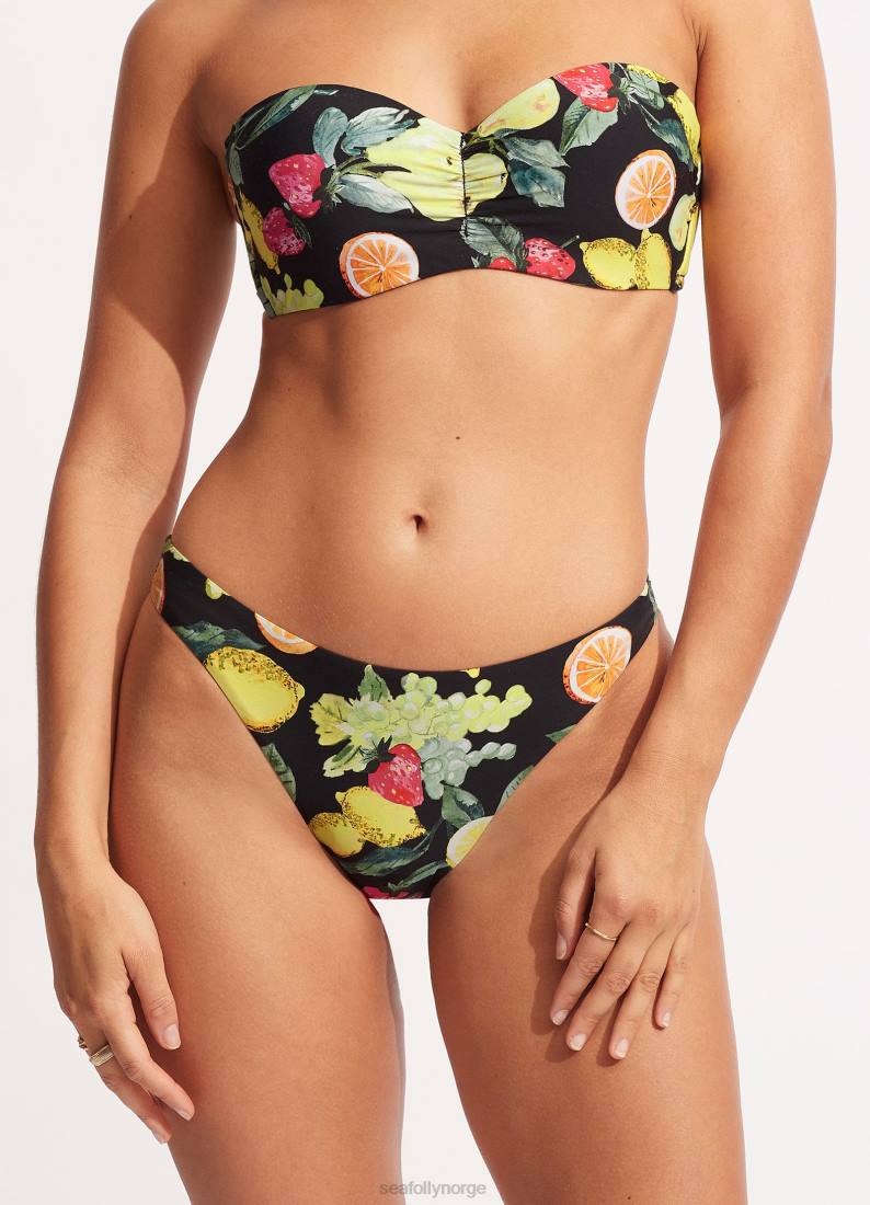 badetøy Seafolly lemoncello high cut rio svart kvinner D86N584