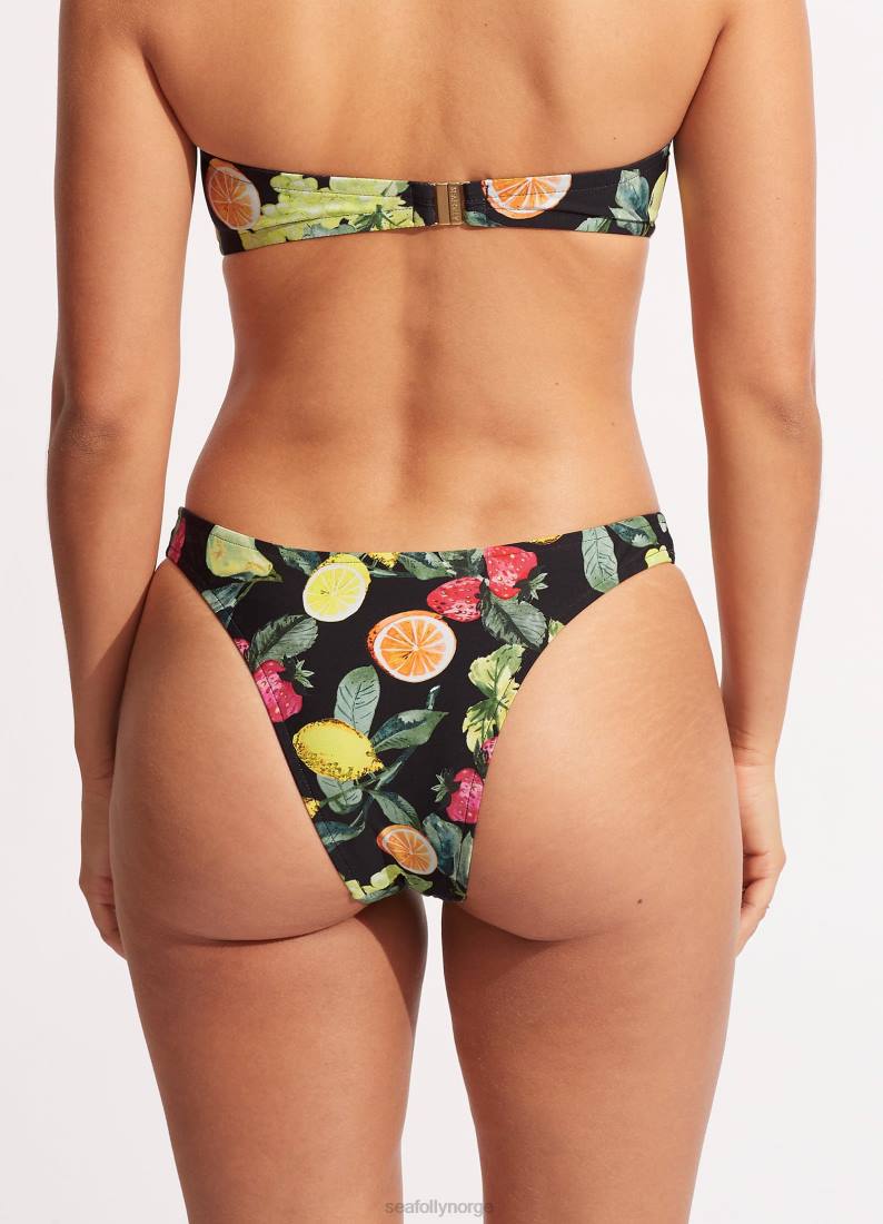 badetøy Seafolly lemoncello high cut rio svart kvinner D86N584