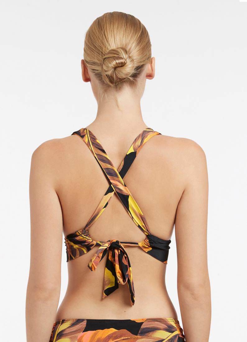 badetøy Seafolly palmas myk tri topp svart kvinner D86N622