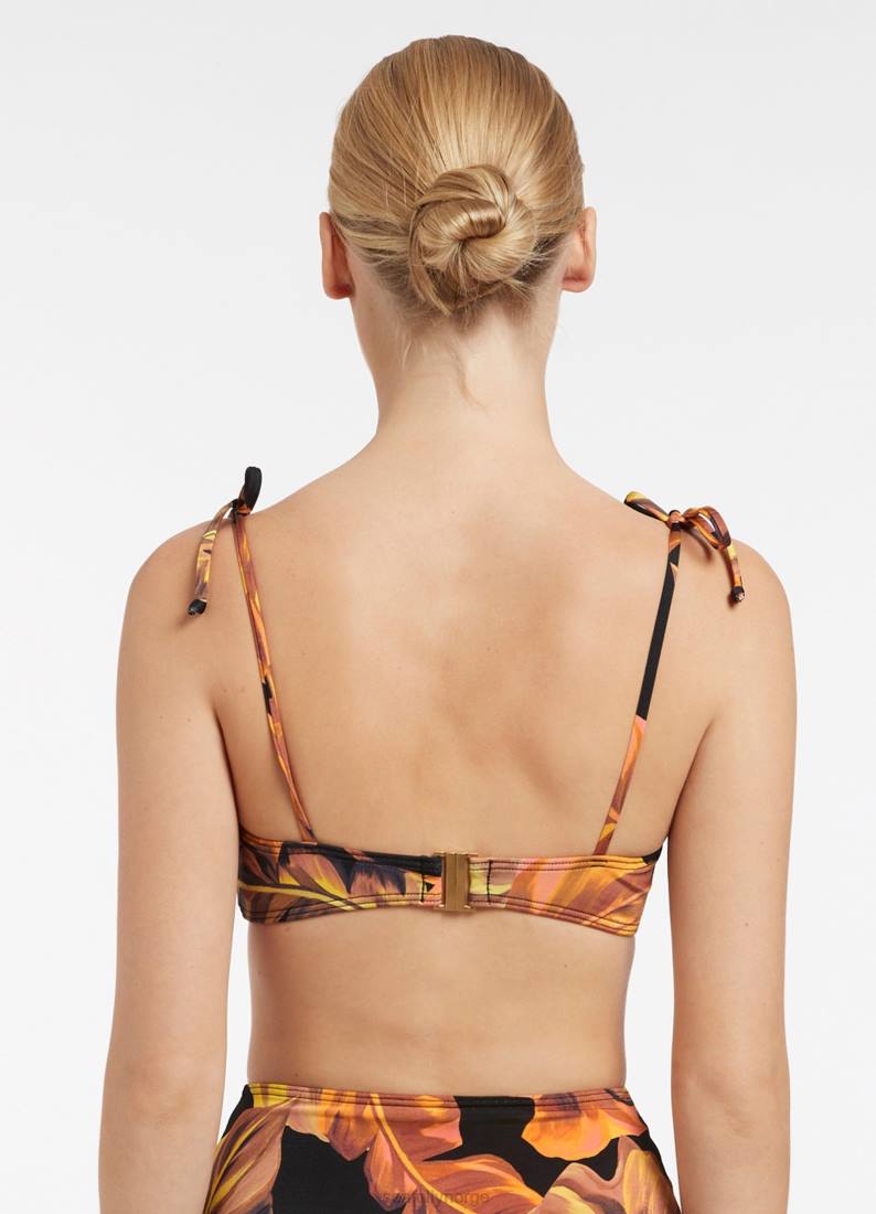 badetøy Seafolly palmas vri foran toppen svart kvinner D86N602