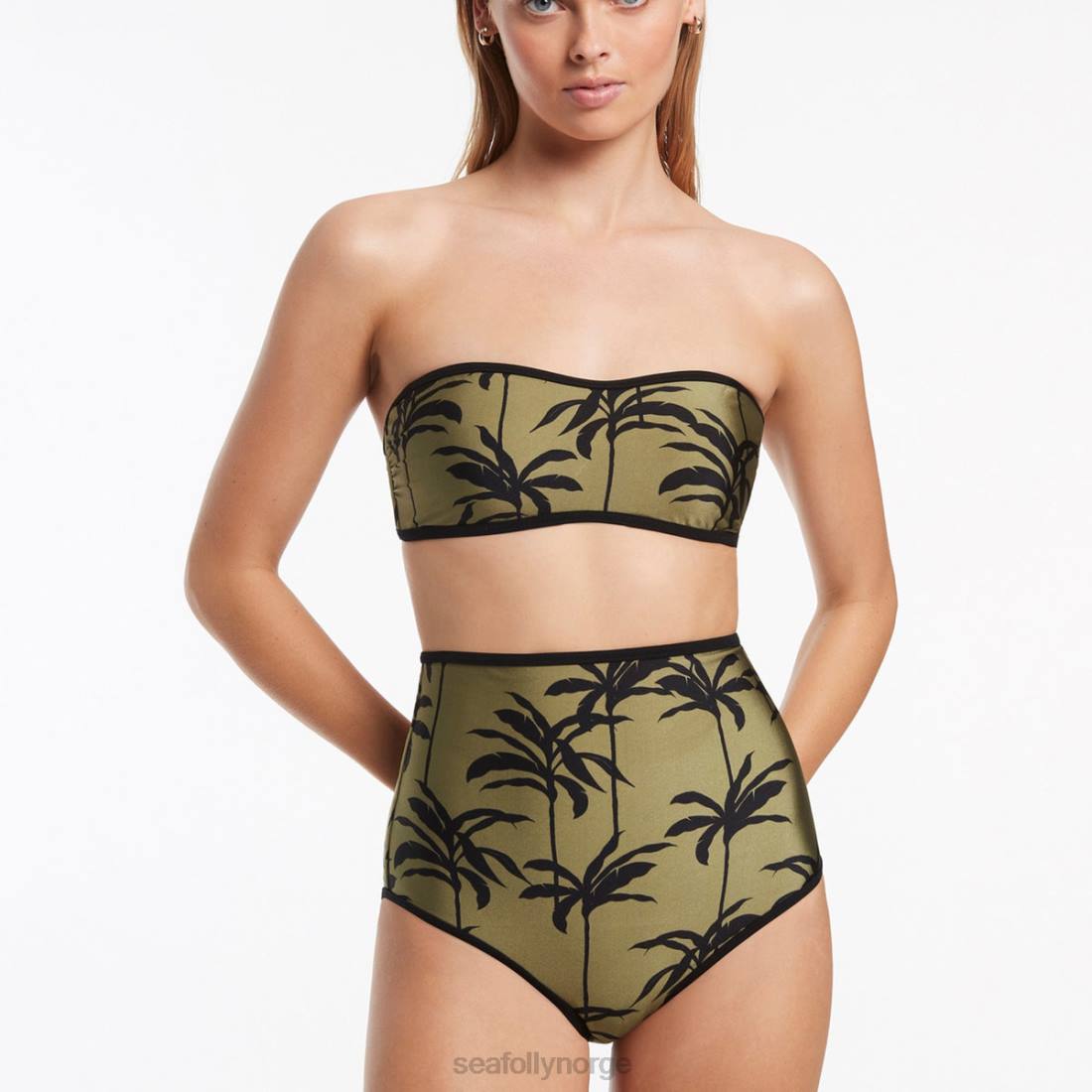 badetøy Seafolly palme minimal bandeau topp oliven kvinner D86N485