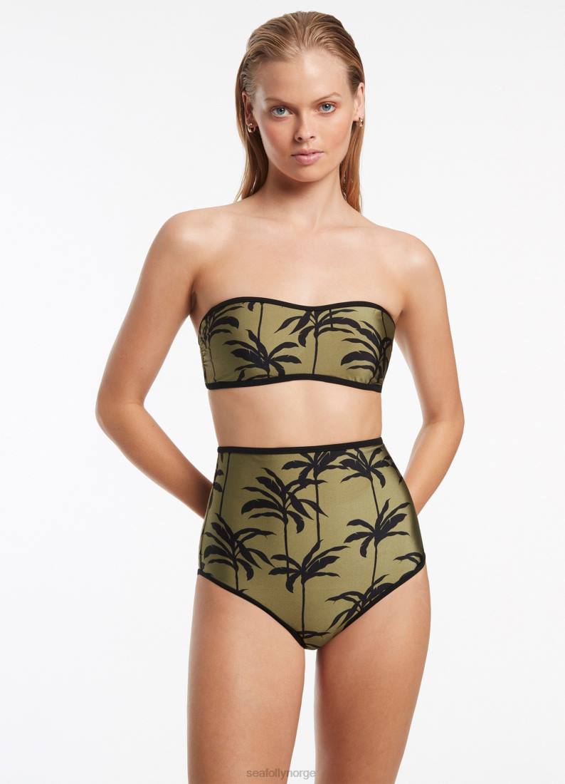 badetøy Seafolly palme minimal bandeau topp oliven kvinner D86N485