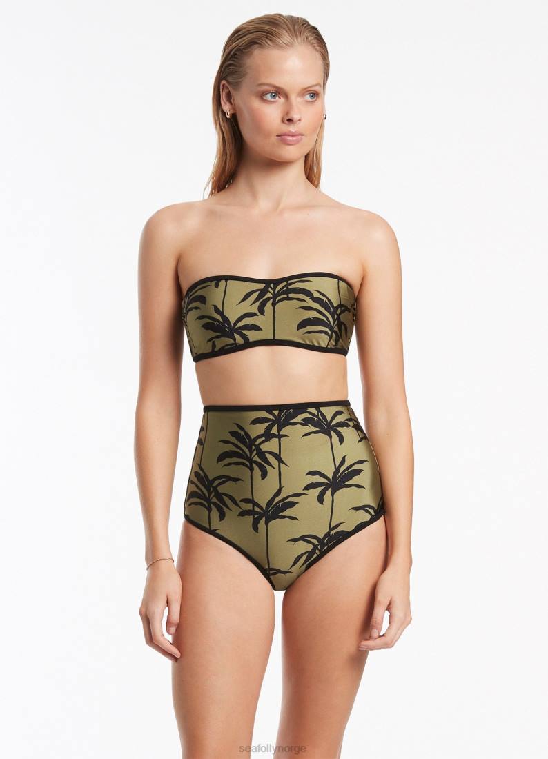 badetøy Seafolly palme minimal bandeau topp oliven kvinner D86N485
