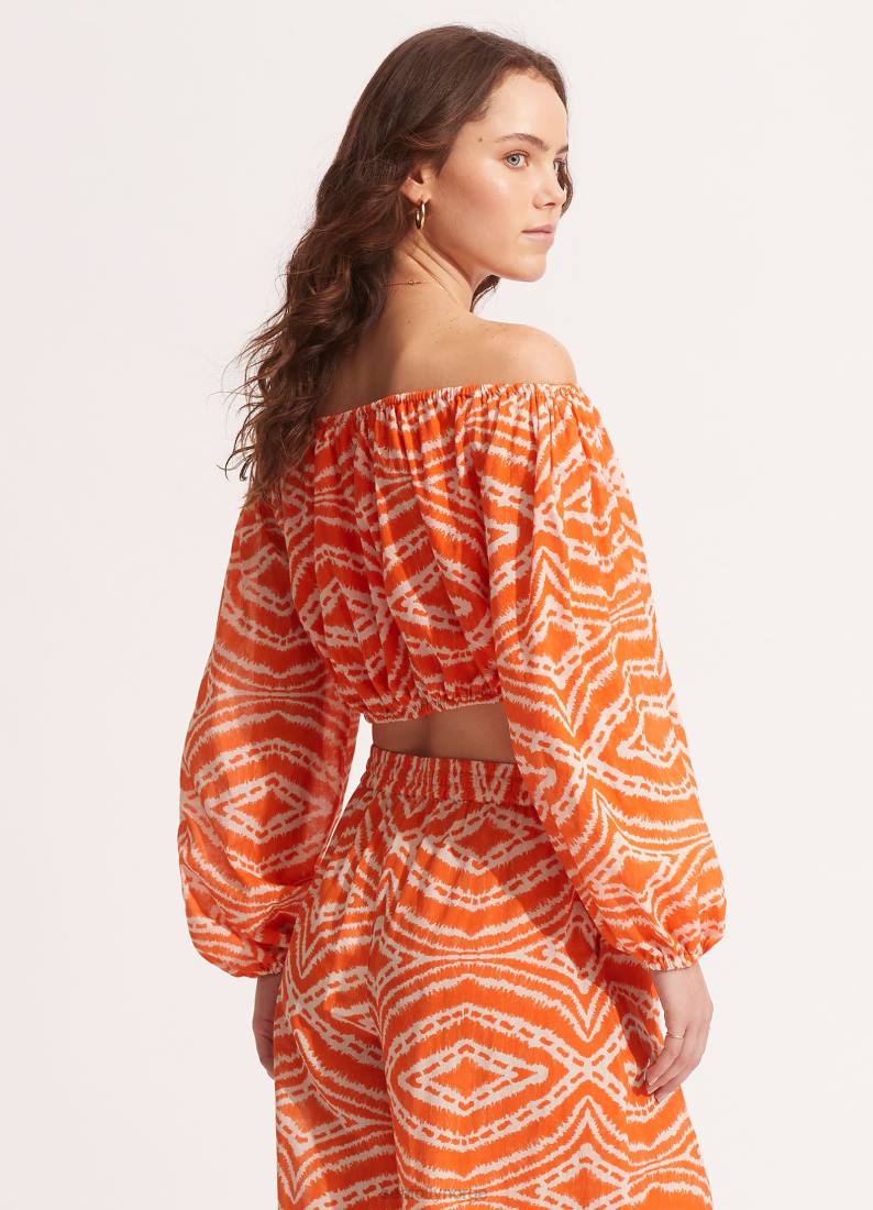 badetøy Seafolly zanzibar crop topp mandarin kvinner D86N739