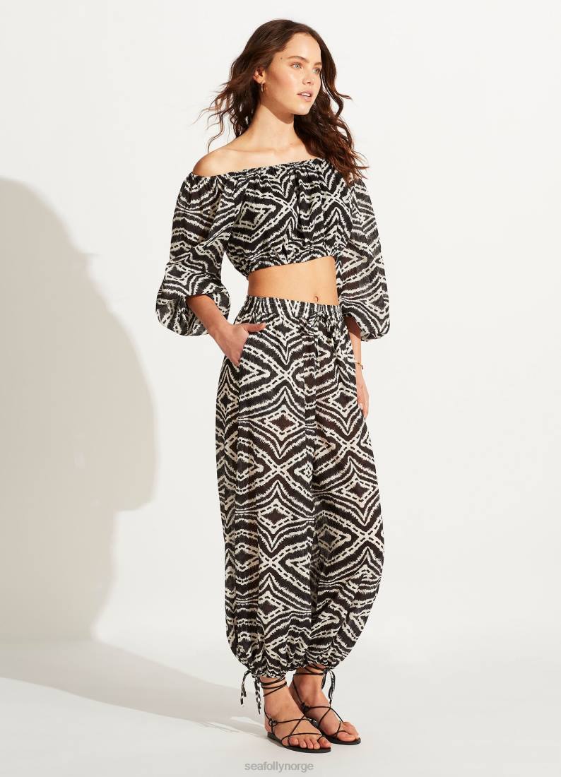 badetøy Seafolly zanzibar crop topp svart kvinner D86N744