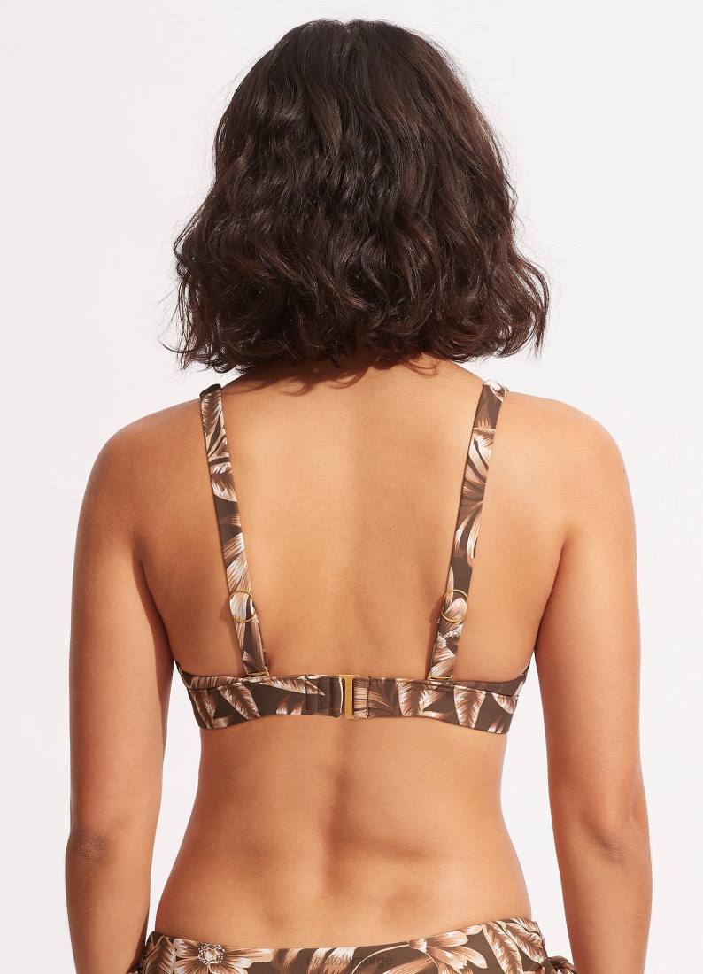 badetøy Seafolly øy i solen langline tri tiramisu kvinner D86N594