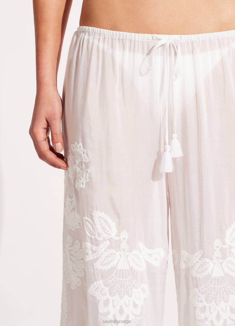 klær Seafolly brodert bukse hvit kvinner D86N752