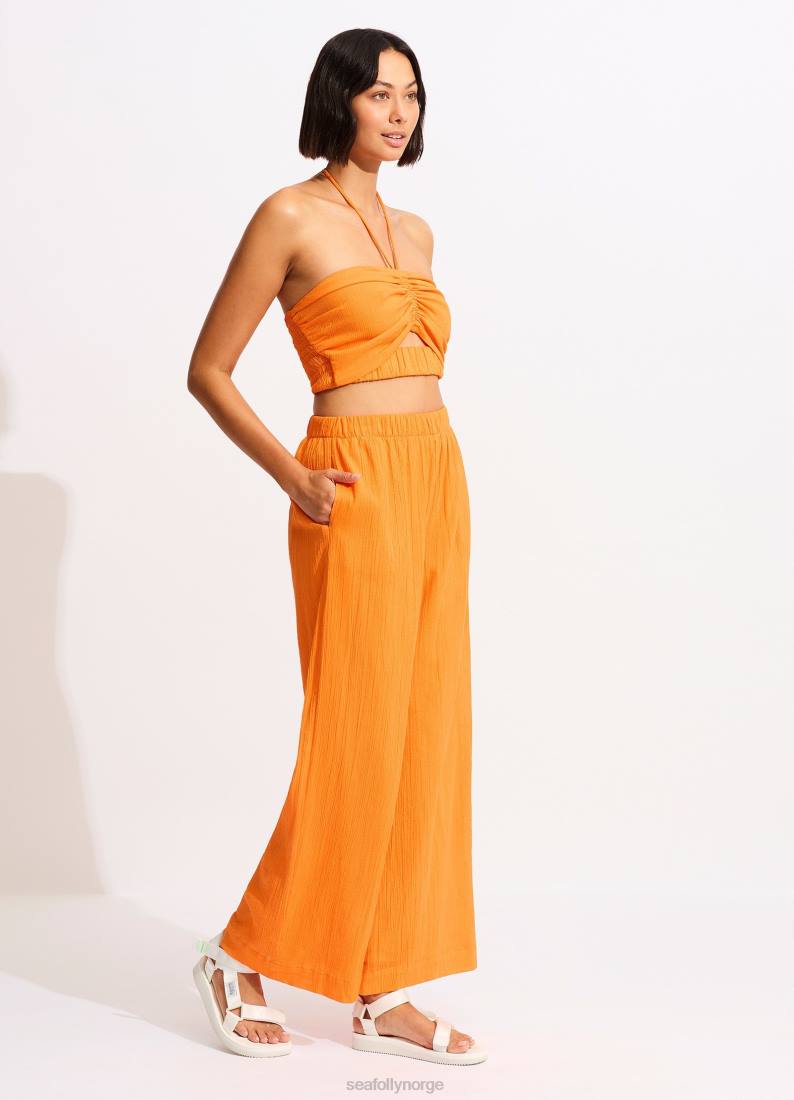 klær Seafolly crinkle strandbukse mandarin kvinner D86N751