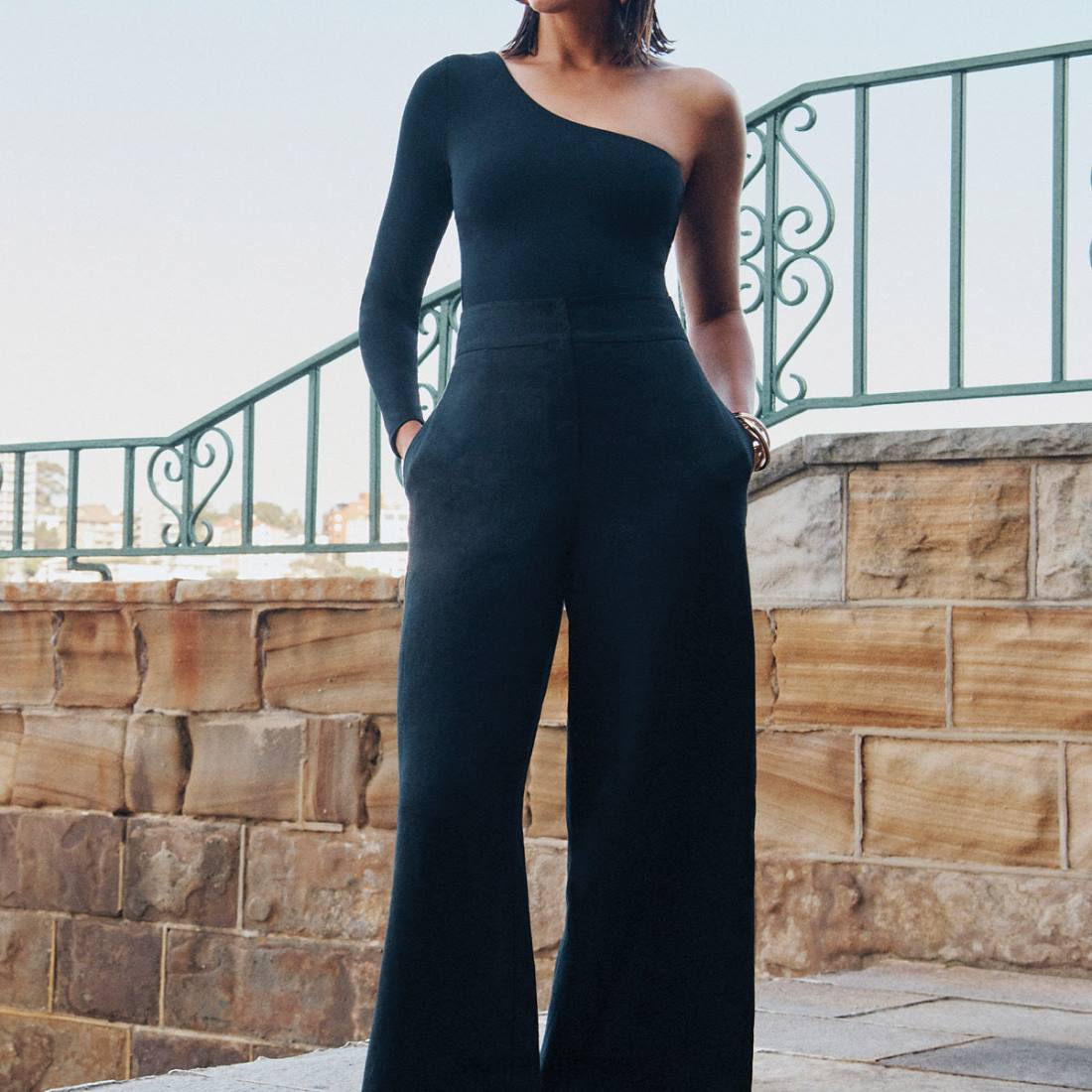 klær Seafolly jetset bukse med brede ben svart kvinner D86N758