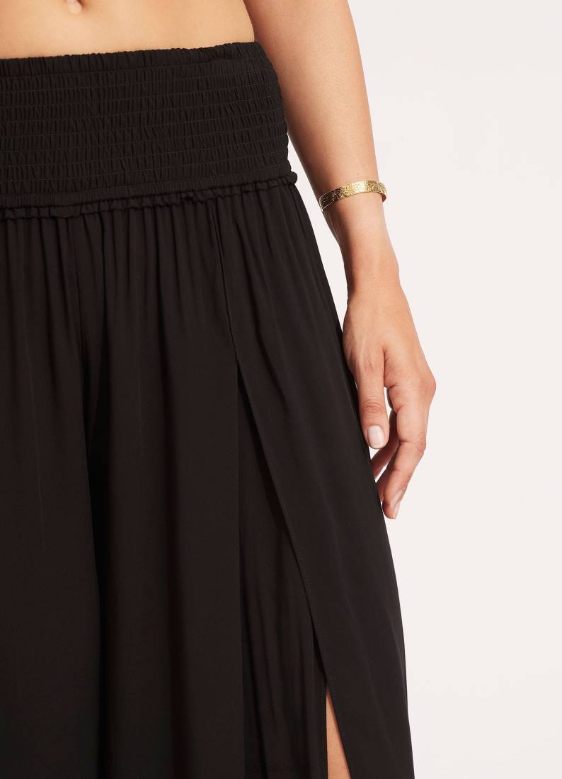 klær Seafolly rynket midjebukse svart kvinner D86N748